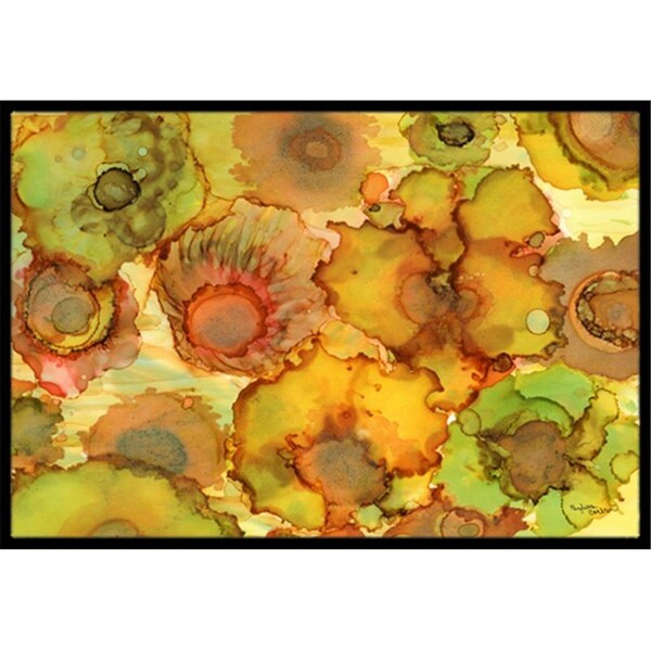 Carolines Treasures Abstract Flowers in Yellows and Oranges Indoor or Outdoor Mat- 18 x 27 in. 8986MAT - main